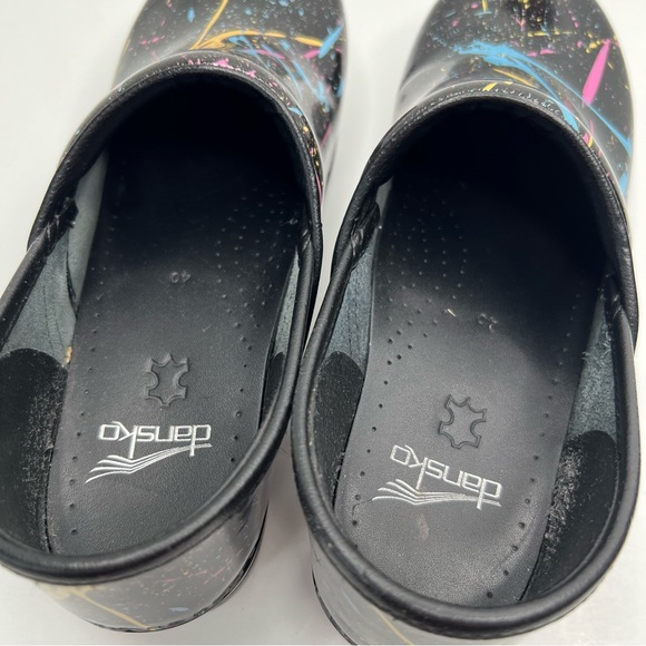 Dansko Black Color Splash Slip On Comfort Clog Mules Nurse Medical Shoes EU 40 - Picture 8 of 16